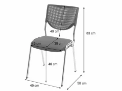 MCW Silla Conferencia|Silla para visitas H401 Apilable, asiento verde, pies cromados