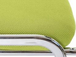 MCW Silla Conferencia|Silla para visitas H401 Apilable, asiento verde, pies cromados