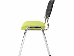 MCW Silla Conferencia|Silla para visitas H401 Apilable, asiento verde, pies cromados