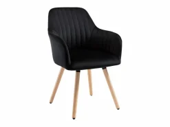 Vente-unique Silla vintage de terciopelo y metal ELEANA - Color: gris Negro Online