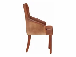 Sillas de comedor 4 unidades cuero auténtico de cabra marrón^Clicnbuy Online