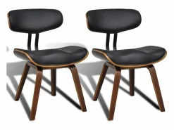Clicnbuy Sillas Y Lotes De Sillas|Sillas de comedor 2 unidades madera curvada y cuero sintético