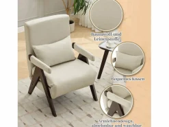 Sillón 3 en 1 con función cama, convertible, tejido de lino (64x68,5x93 cm)^ Best