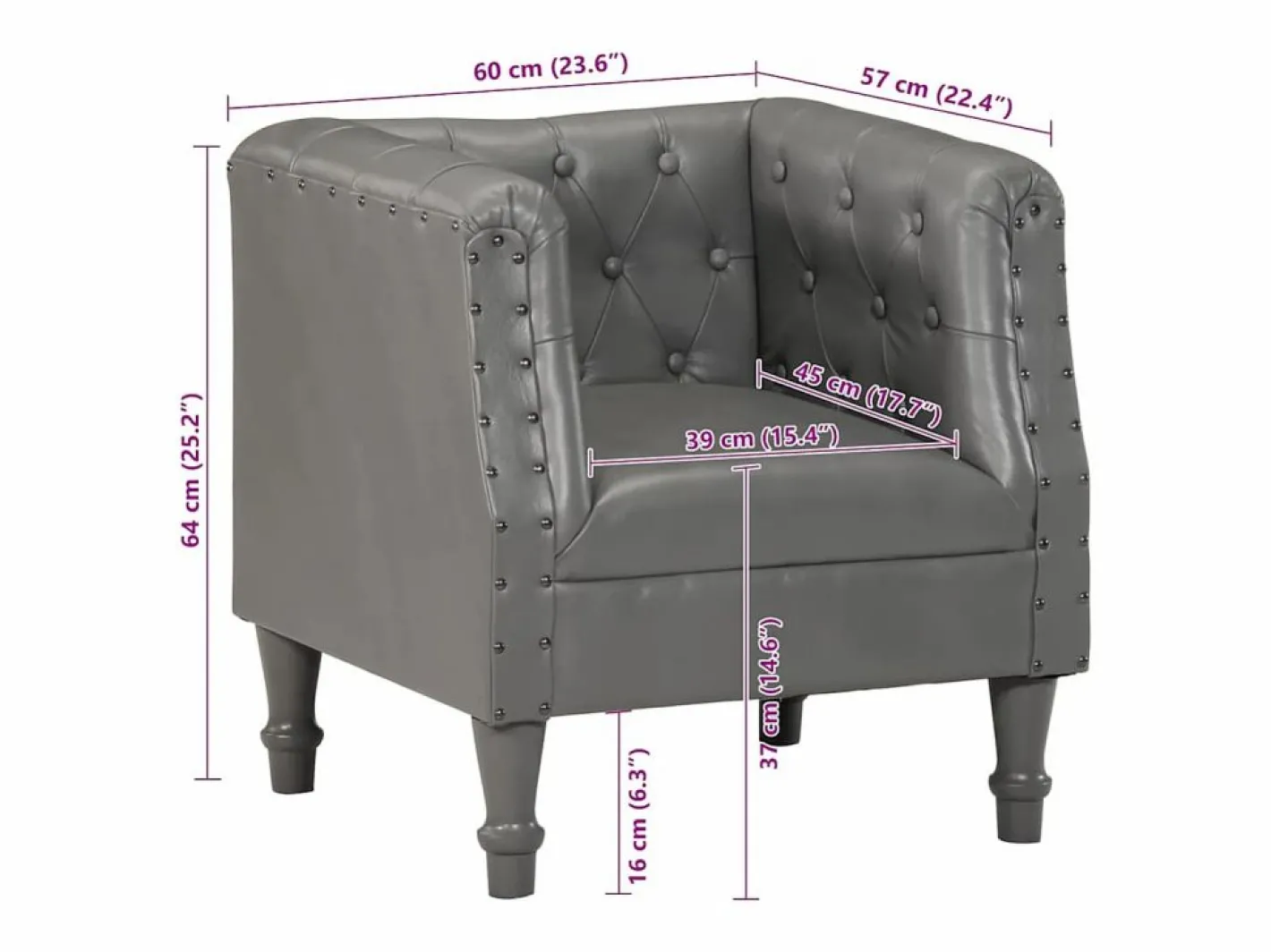 Sillón | Silla de cuero auténtico SHL3458^ Best