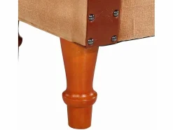 Sillón Estilo Cabriolet|Sillón | Silla de cuero auténtico y madera maciza de mango marrón SHL6869