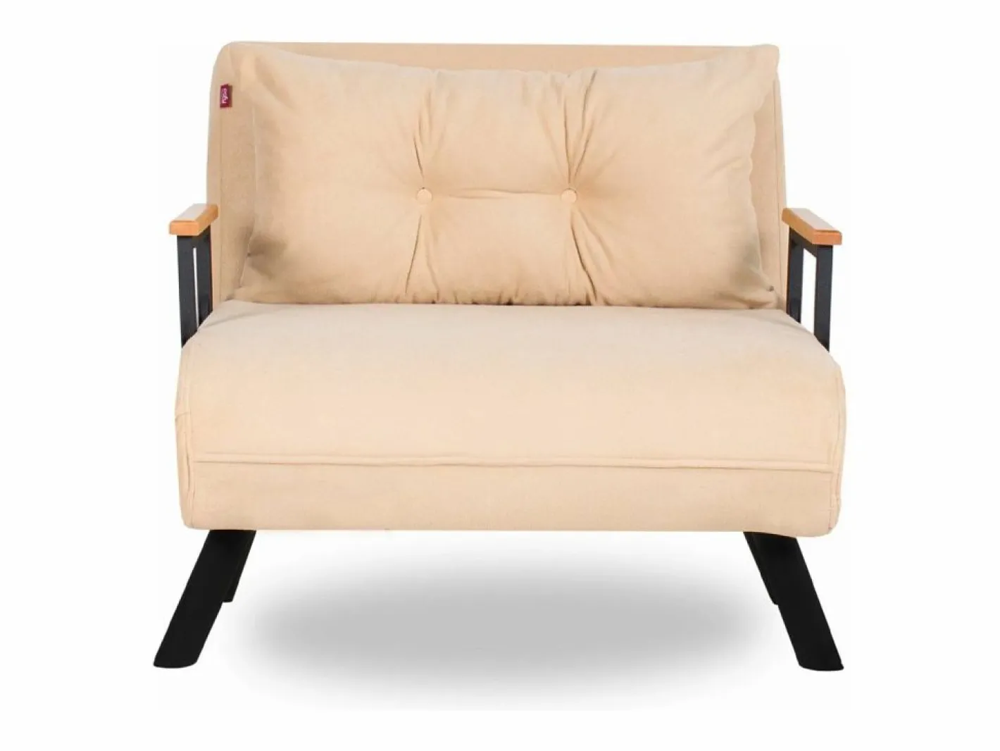 Sillón Altadena 109, De color marrón claro, 78x60x78cm, Tapiz, Patas: Metal^Menzzo