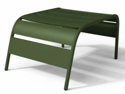 Sillón bajo de jardín apilable de metal + un reposapiés - - MIRMANDE^MYLIA New