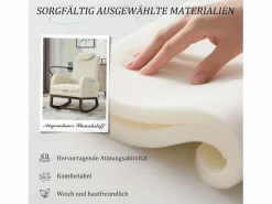Sillón Balancín|Sillón Escandinavo|Sillón Balancín con Reposapiés y Almacenamiento Lateral - Confort Ergonómico en Pana - Ideal para Salón, Oficina y Rincón de Lectura