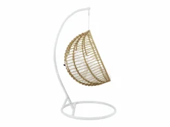 MYLIA Sillón balancín resina trenzada Natural claro y Blanco - BONTOC Color natural claro Outlet