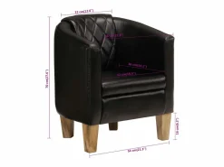 vidaxl Sillón De Piel|Sillón Estilo Cabriolet|Sillón butaca de cuero auténtico