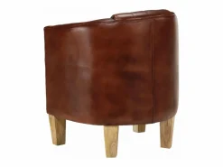 Clicnbuy Sillón butaca de cuero auténtico marrón Marru00f3n Sale
