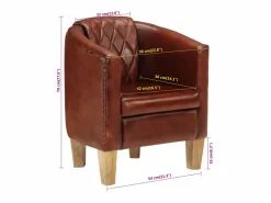 Clicnbuy Sillón butaca de cuero auténtico marrón Marru00f3n Sale