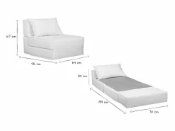 Miliboo Sillón Cama|Sillón cama de 1 plaza de borreguillo VICTOR