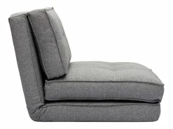 Miliboo Sillón cama de 1 plaza de tela jaspeado SALLY Gris New