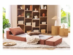 Miliboo Sillón cama de 1 plaza de tela VICTOR Gris claro Best