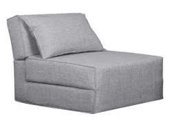 Miliboo Sillón cama de 1 plaza de tela VICTOR Gris claro Best