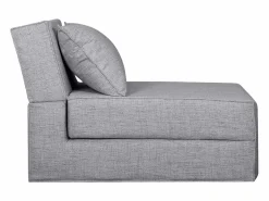 Miliboo Sillón cama de 1 plaza de tela VICTOR Gris claro Best