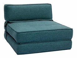 Miliboo Sillón Cama|Sillón cama de 1 plaza de tela petróleo KATY