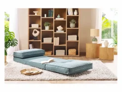 Miliboo Sillón Cama|Sillón cama de 1 plaza de tela verde celadón SALLY