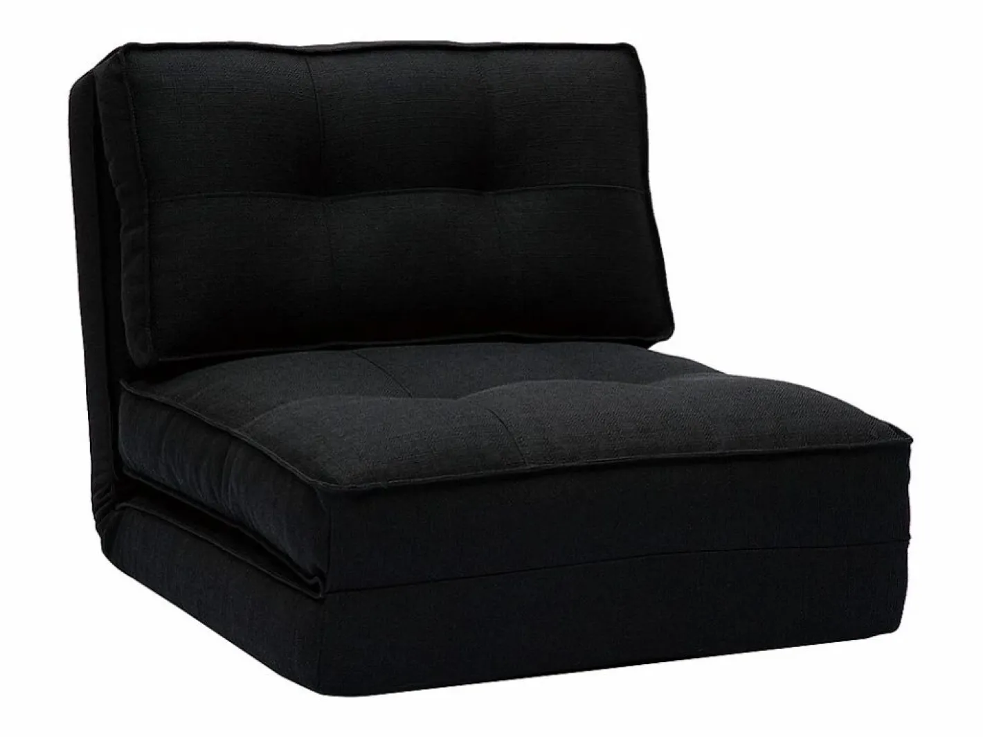 Sillón cama de 1 plaza de tela negra SALLY^Miliboo