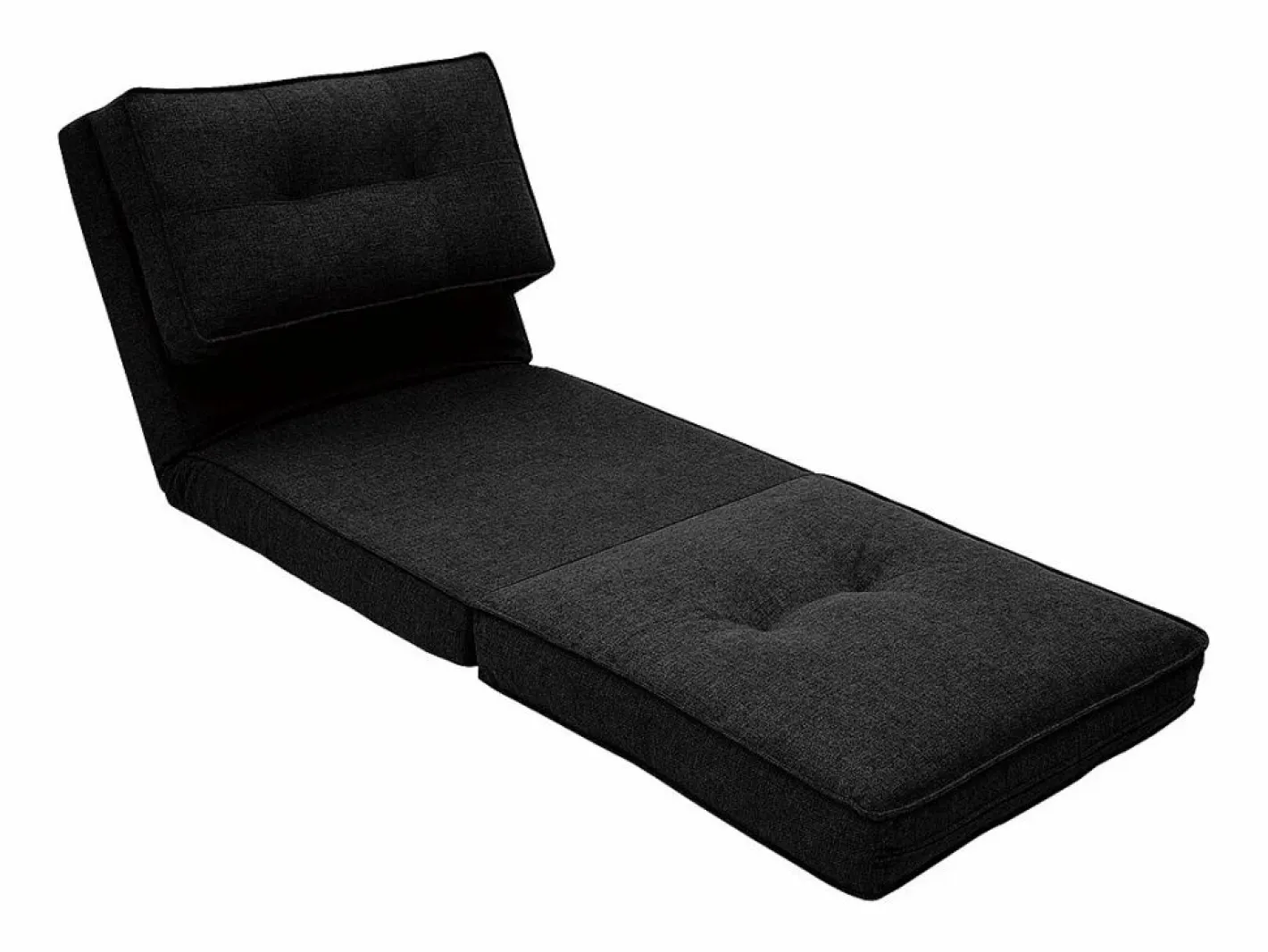 Sillón cama de 1 plaza de tela negra SALLY^Miliboo