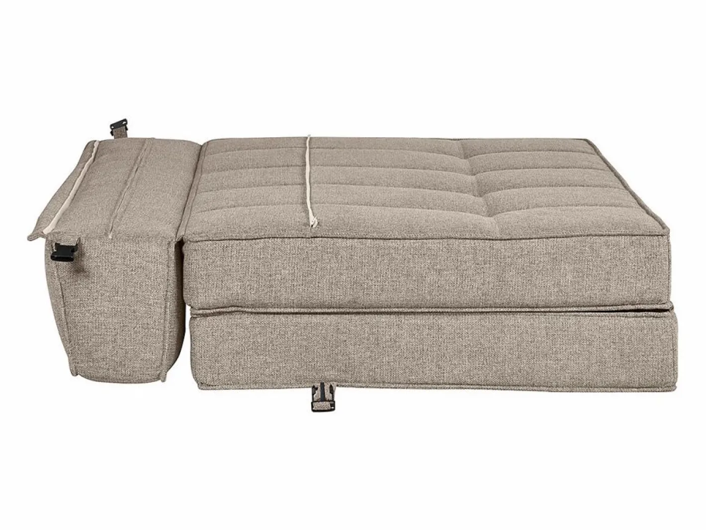 Sillón cama de 2 plazas de tela color topo KATY^Miliboo Outlet