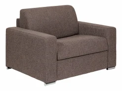 Sillón cama de apertura rápida de tela marrón. Cama de 70 cm. Colchón de 14 cm. CALITO^Vente-unique Hot