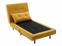 Vente-unique Sillón|Sillón Cama|Sillón cama de tela amarillo de estilo joven URIBIA.