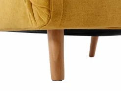 Vente-unique Sillón|Sillón Cama|Sillón cama de tela amarillo de estilo joven URIBIA.