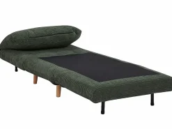 Vente-unique Sillón Cama|Sillón cama de terciopelo de canalé verde oscuro PALULA