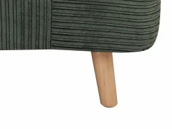 Vente-unique Sillón Cama|Sillón cama de terciopelo de canalé verde oscuro PALULA