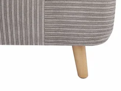 Vente-unique Sillón cama de terciopelo de canalé PALULA Gris claro Online
