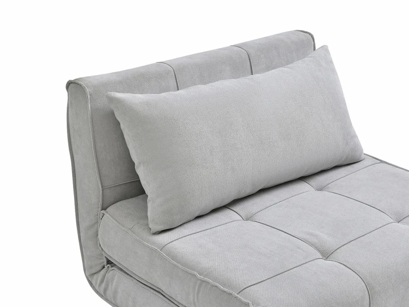 Vente-unique Sillón cama en tela y patas de madera CHILA Gris claro New