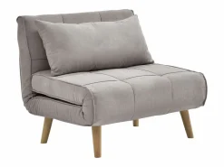 Vente-unique Sillón Escandinavo|Sillón Cama|Sillón cama en tela y patas de madera CHILA