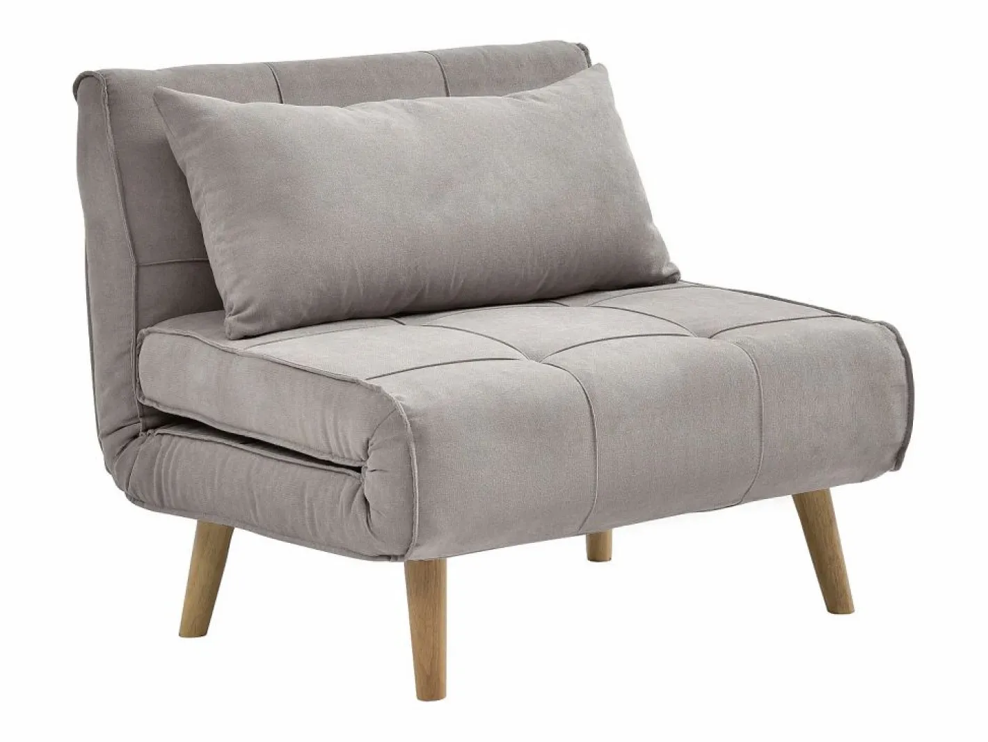 Vente-unique Sillón Escandinavo|Sillón Cama|Sillón cama en tela y patas de madera CHILA