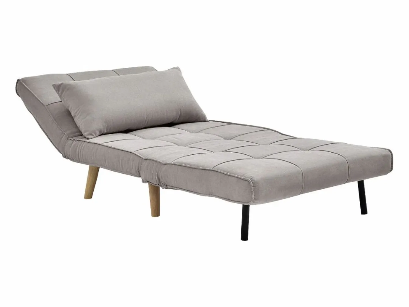 Vente-unique Sillón Escandinavo|Sillón Cama|Sillón cama en tela y patas de madera CHILA