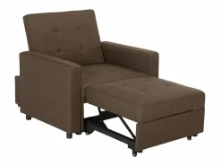 Sillón cama individual con reposabrazos de diseño moderno Brooke - Marrón^Le roi du relax Discount