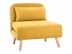 Miliboo Sillón cama nórdico de tela mostaza AMIKO Amarillo Online