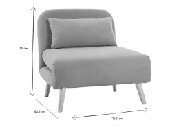 Miliboo Sillón cama nórdico de tela mostaza AMIKO Amarillo Online