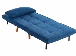 Vente-unique Sillón cama tela y patas madera CHILA Azul Best