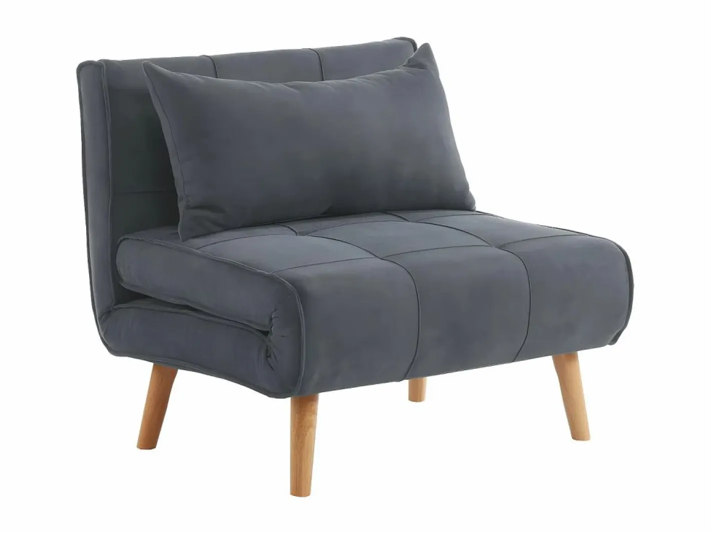 Vente-unique Sillón cama tela y patas madera CHILA Gris Sale