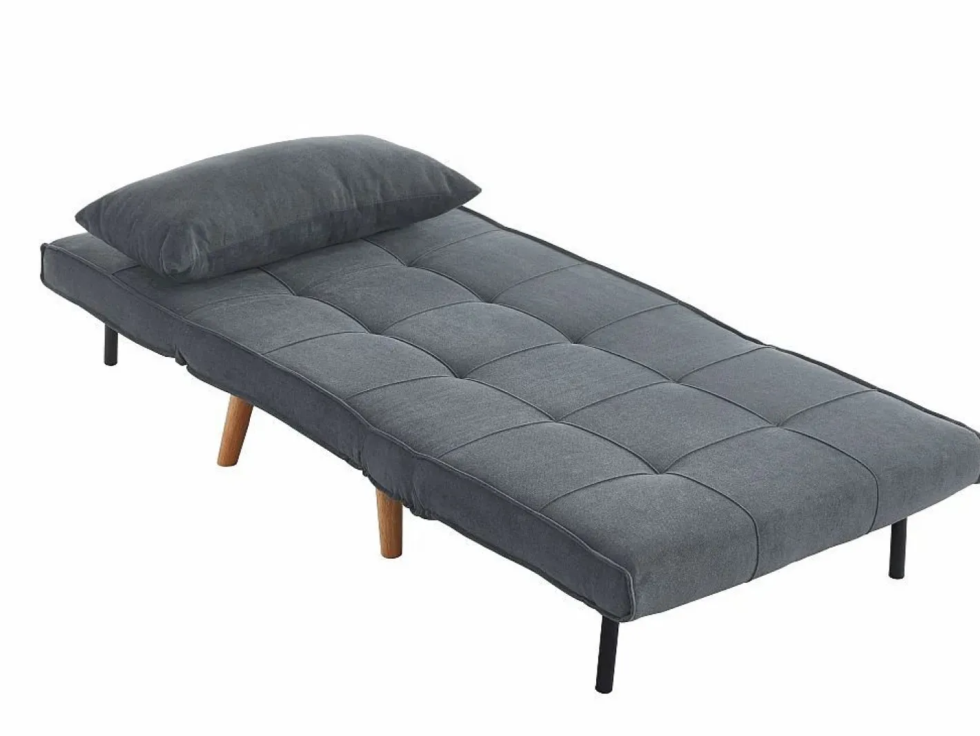 Vente-unique Sillón cama tela y patas madera CHILA Gris Sale