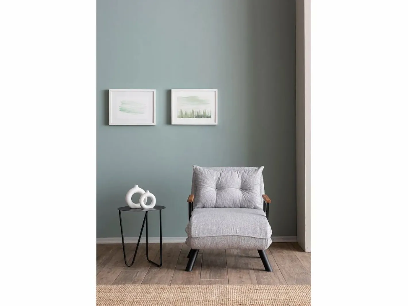Menzzo Sillón cama versátil de 1 plaza – 175 cm x 60 cm – – estructura de metal Gris Sale
