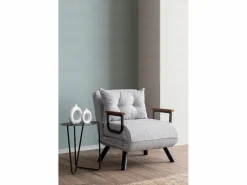 Menzzo Sillón cama versátil de 1 plaza – 175 cm x 60 cm – – estructura de metal Gris Sale
