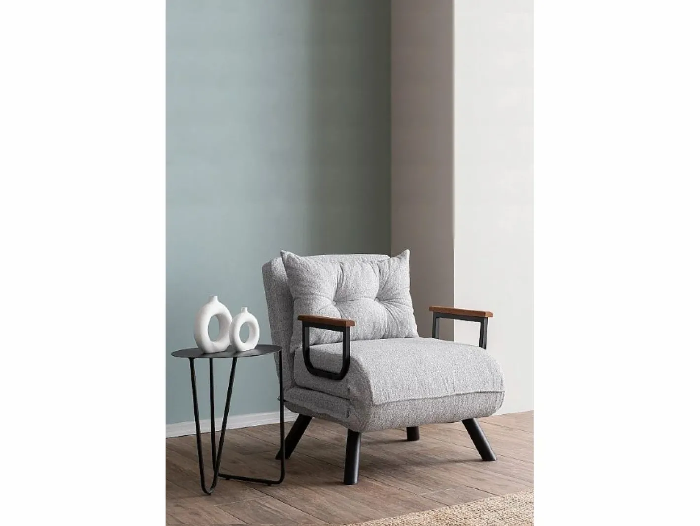Menzzo Sillón cama versátil de 1 plaza – 175 cm x 60 cm – – estructura de metal Gris Sale