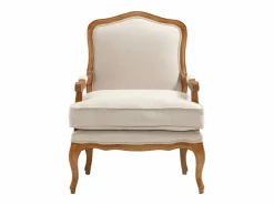 Vente-unique Sillón|Sillón clásico de tela de lino en color MAHAUX