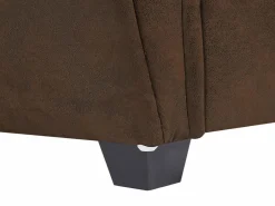 Vente-unique Sillón club VICTORY III en microfibra con efecto cuero envejecido Marru00f3n Hot