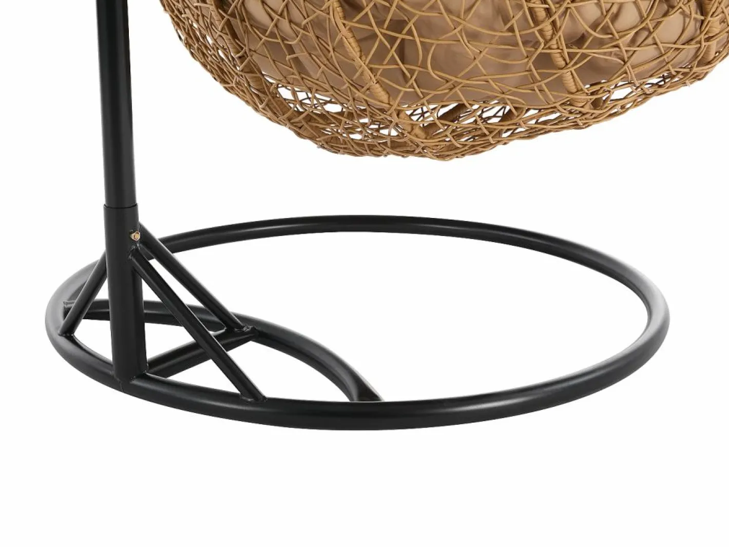 Vente-unique Sillón Colgante|Sillón colgante 2 plazas en resina trenzada - Natural claro con cojines beige - CAYAMBE de MYLIA