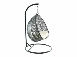 MYLIA Sillón colgante 2 plazas resina trenzada gris - VAHINA Negro Clearance
