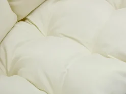MYLIA Sillón colgante de 2 plazas de ratán trenzado y cojín beige - VAHINA de Blanco